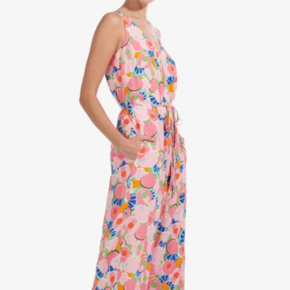 Staud Abstract Peach Jumpsuit
